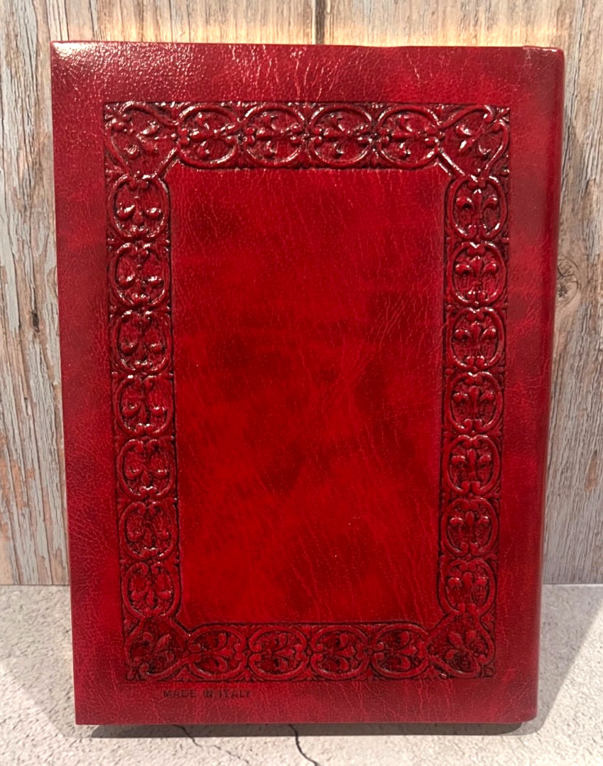 Fiorentina Italian Red Leather Journal Sacred Heart Embossed Gold Lined Notebook