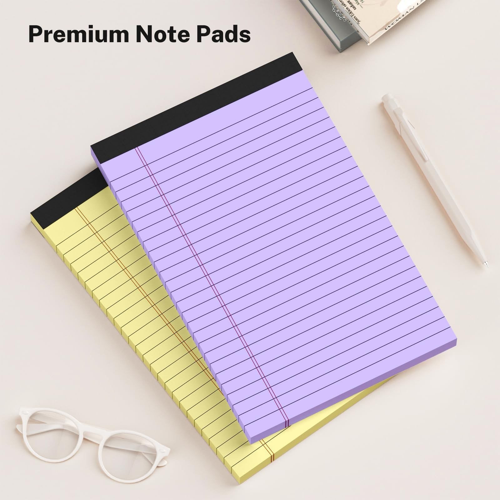 8 Pack Note Pads 5 x 8 Inch, Colored Narrow Ruled Small Legal Pads, Perforate…
