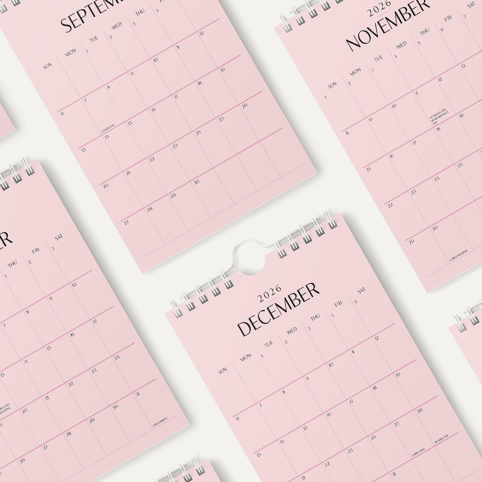 Karto Small Wall Calendar 2026 – Vertical 6×9 inch January 2026 Small, Pink