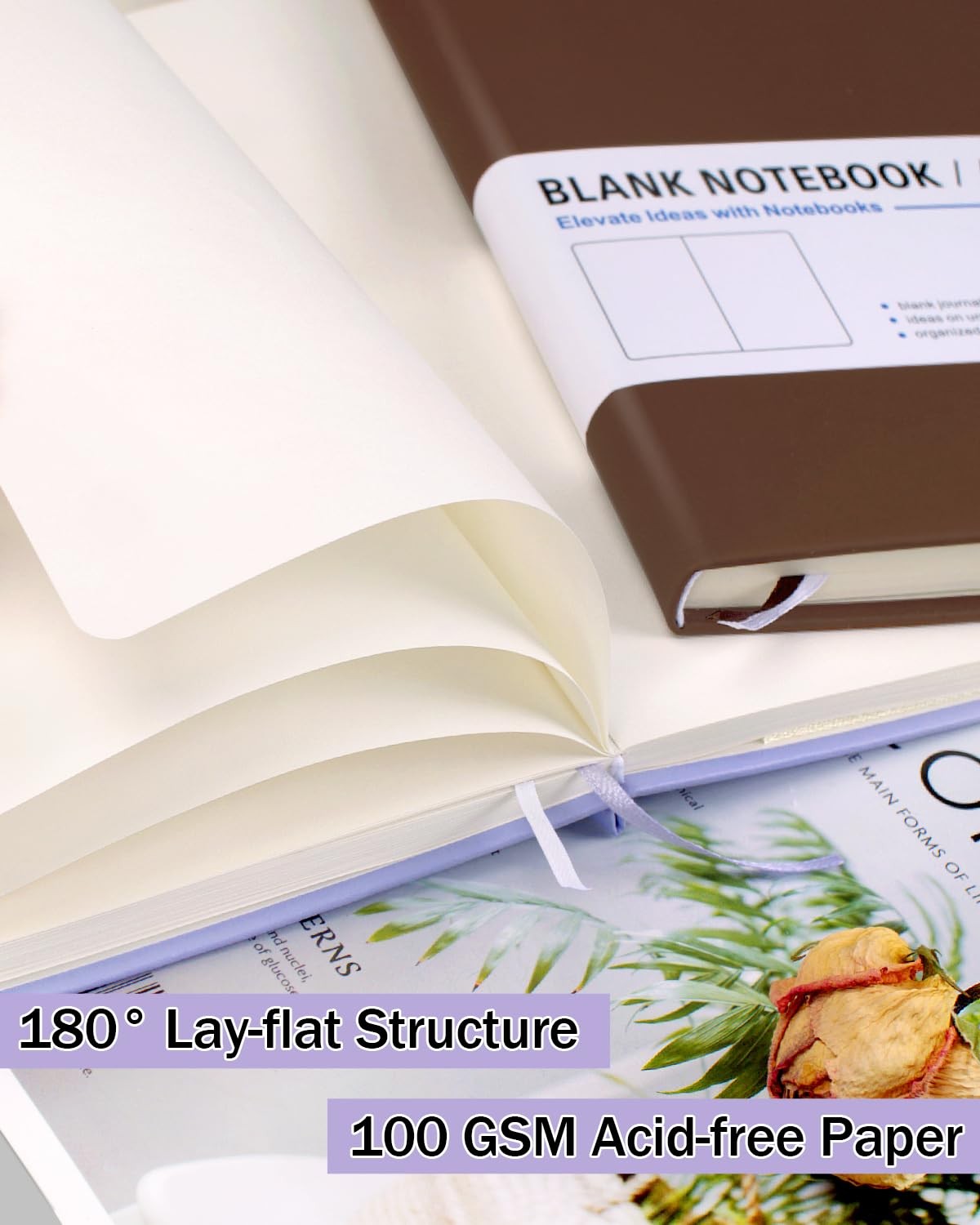 Dynta Blank Journal Notebooks for Women Men, 6 Packs A5 Hardcover 6 colors