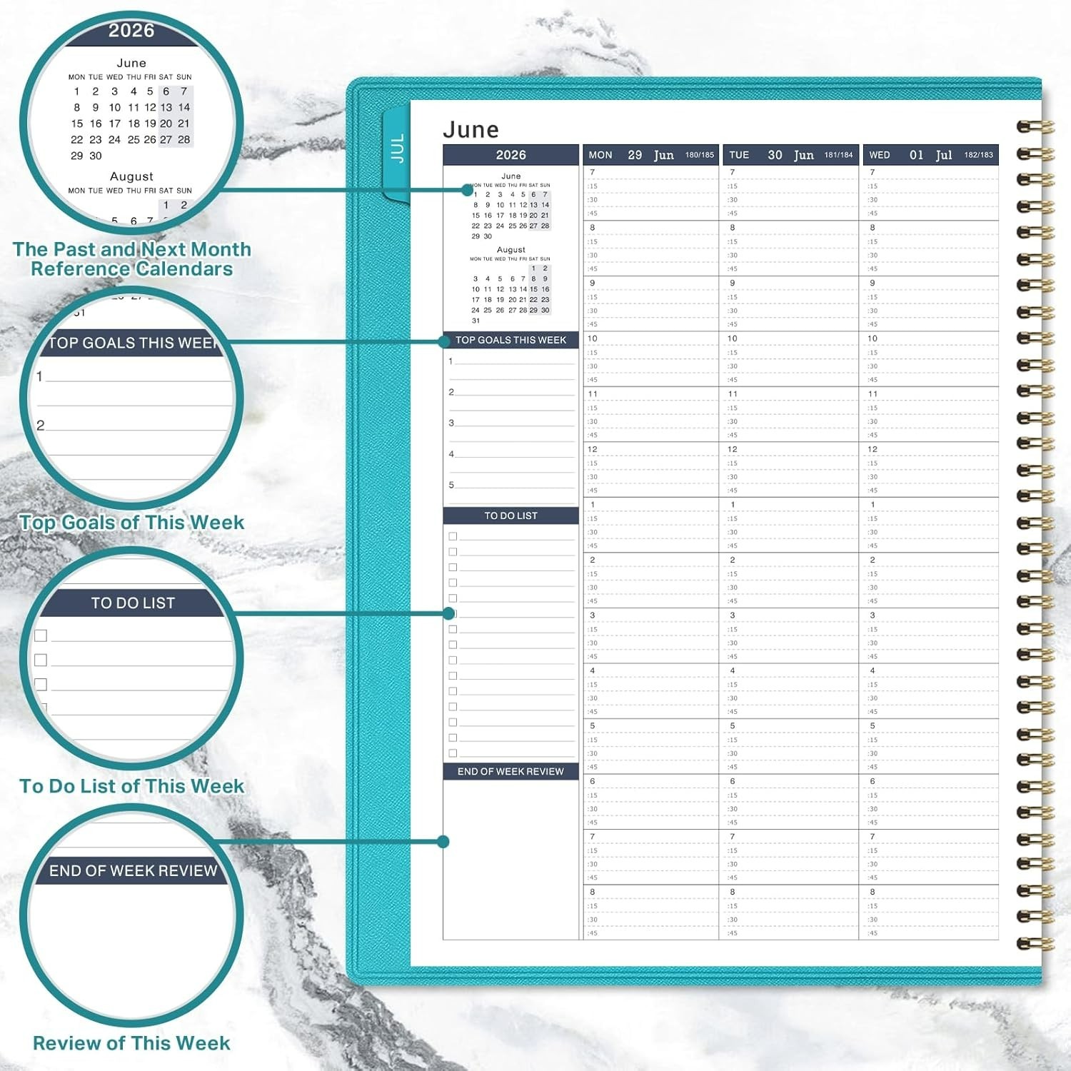 2026-2027 Weekly Appointment Book – JUL 2026 – JUN 2027, Daily Hourly Planner…
