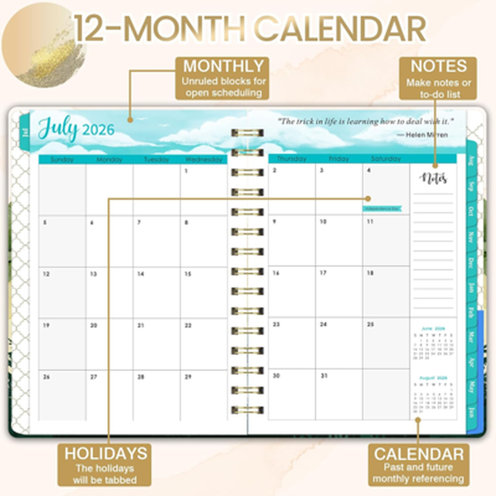 2026 2027 Academic Planner Weekly Monthly Calendar July 2026 June 2027 6.4 x 8.5