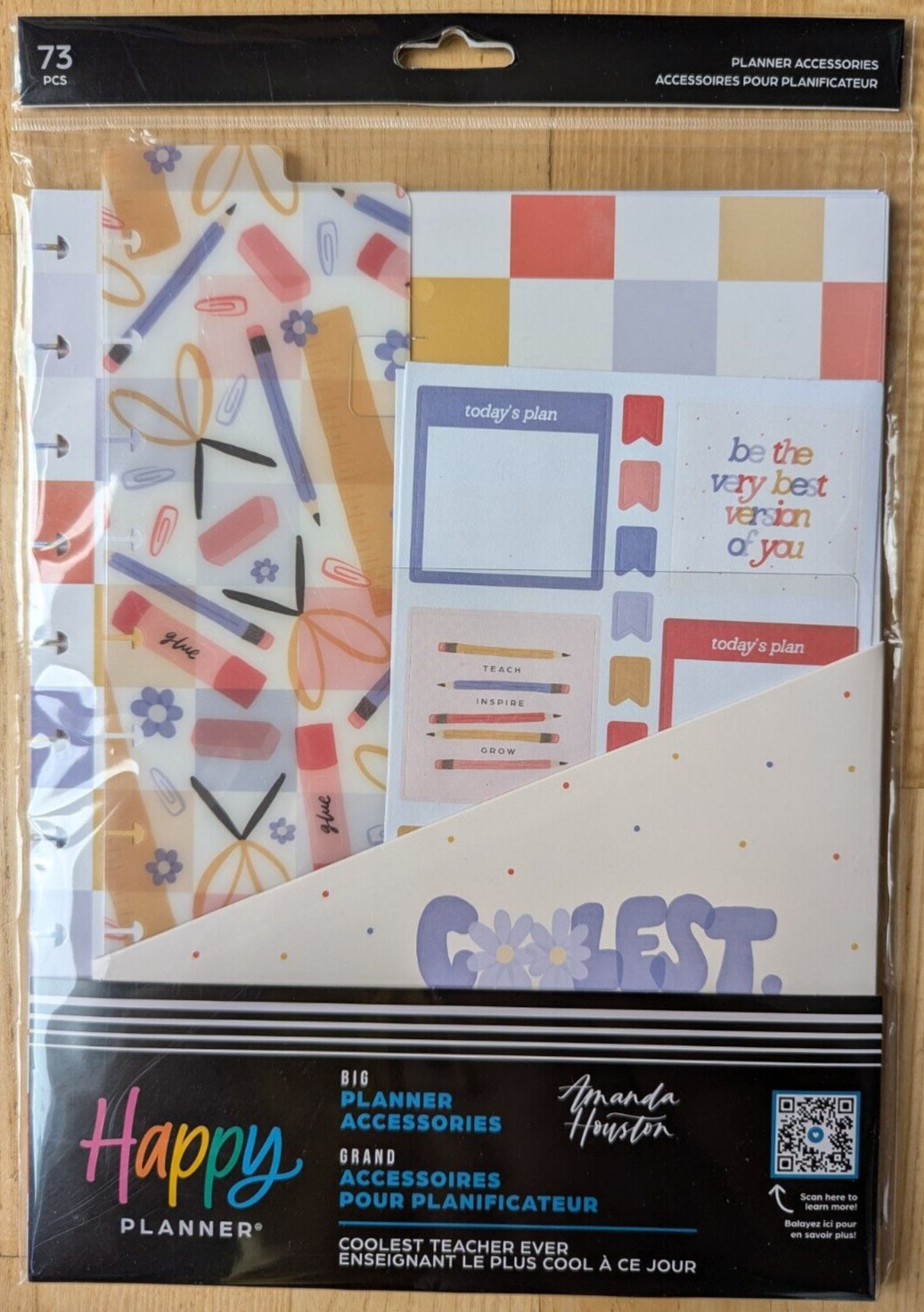 Happy Planner Big Planner Accessories – Coolest Teacher Ever (73 Pieces)