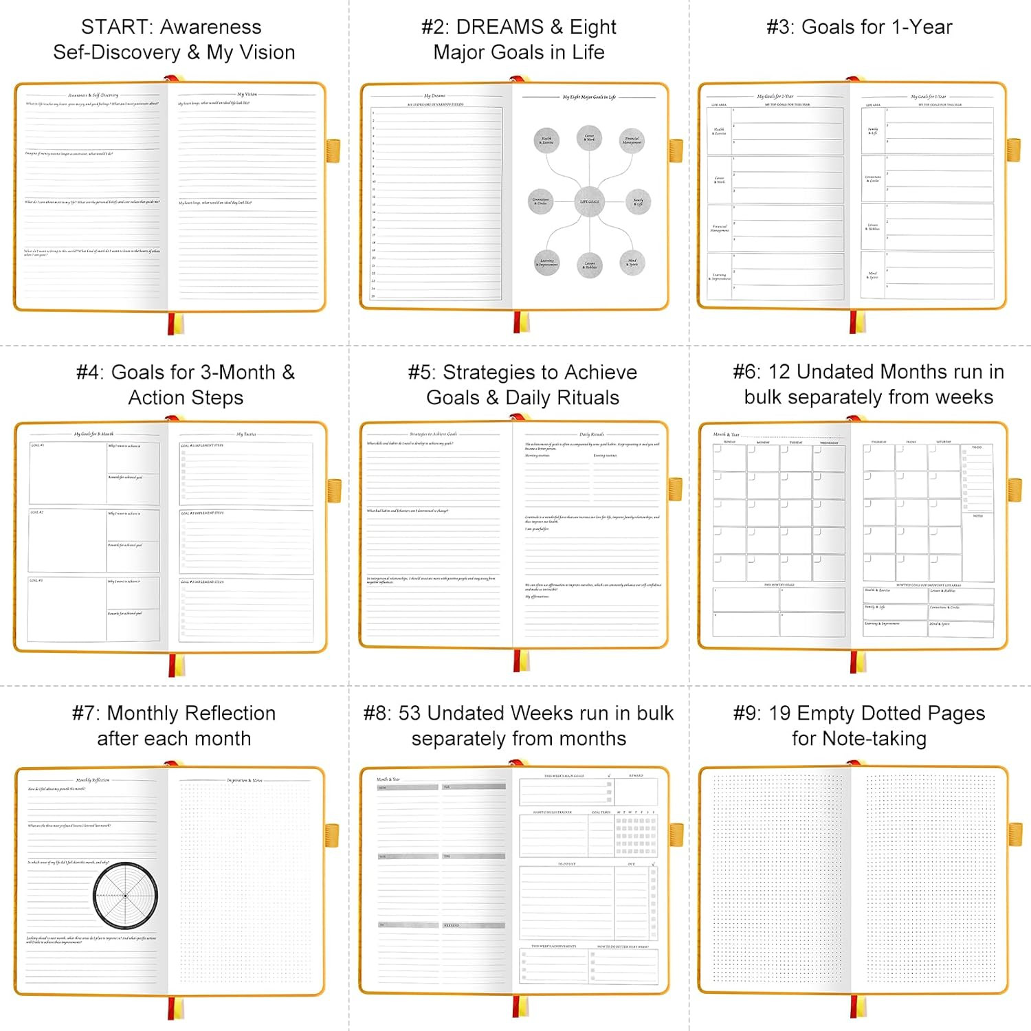 Undated Luxurious Weekly & Monthly Planner to Increase Productivity Hit Your …
