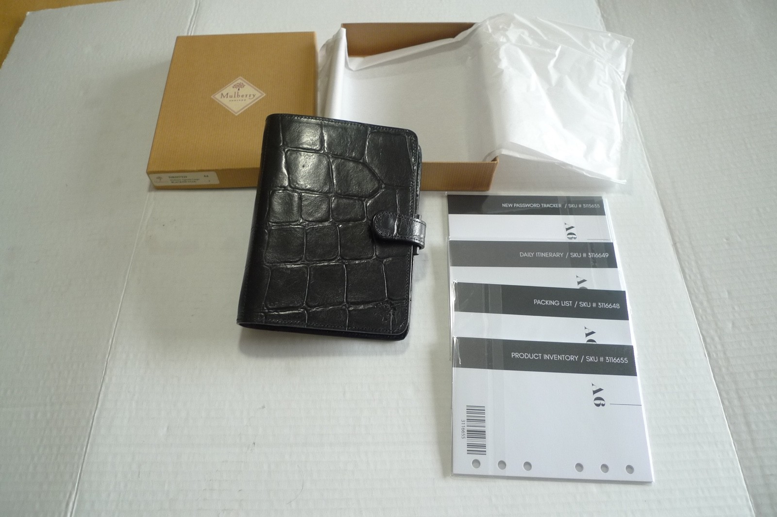 MULBERRY – A6 PLANNER & INSERTS -MADE @ UK – BLACK CONGO LEATHER – RARELY USED
