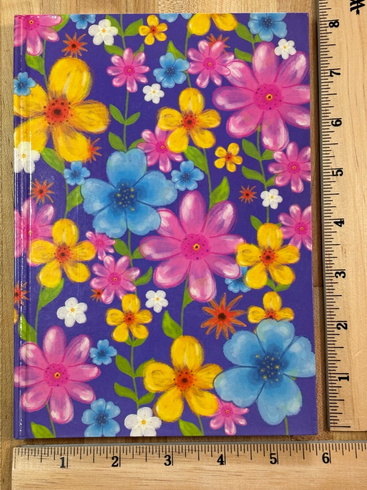 Purple Floral Design Hardcover Lined Journal Notebook Diary 5.75″W x 8″H NOS