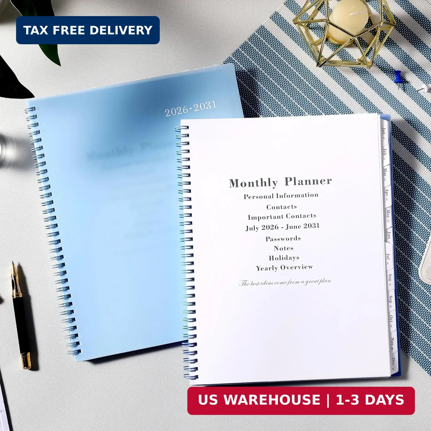 2026-2031 Monthly Planner/Calendar – 5 Year Planner, Jul. 2026 – Jun. 2031, 9″ x