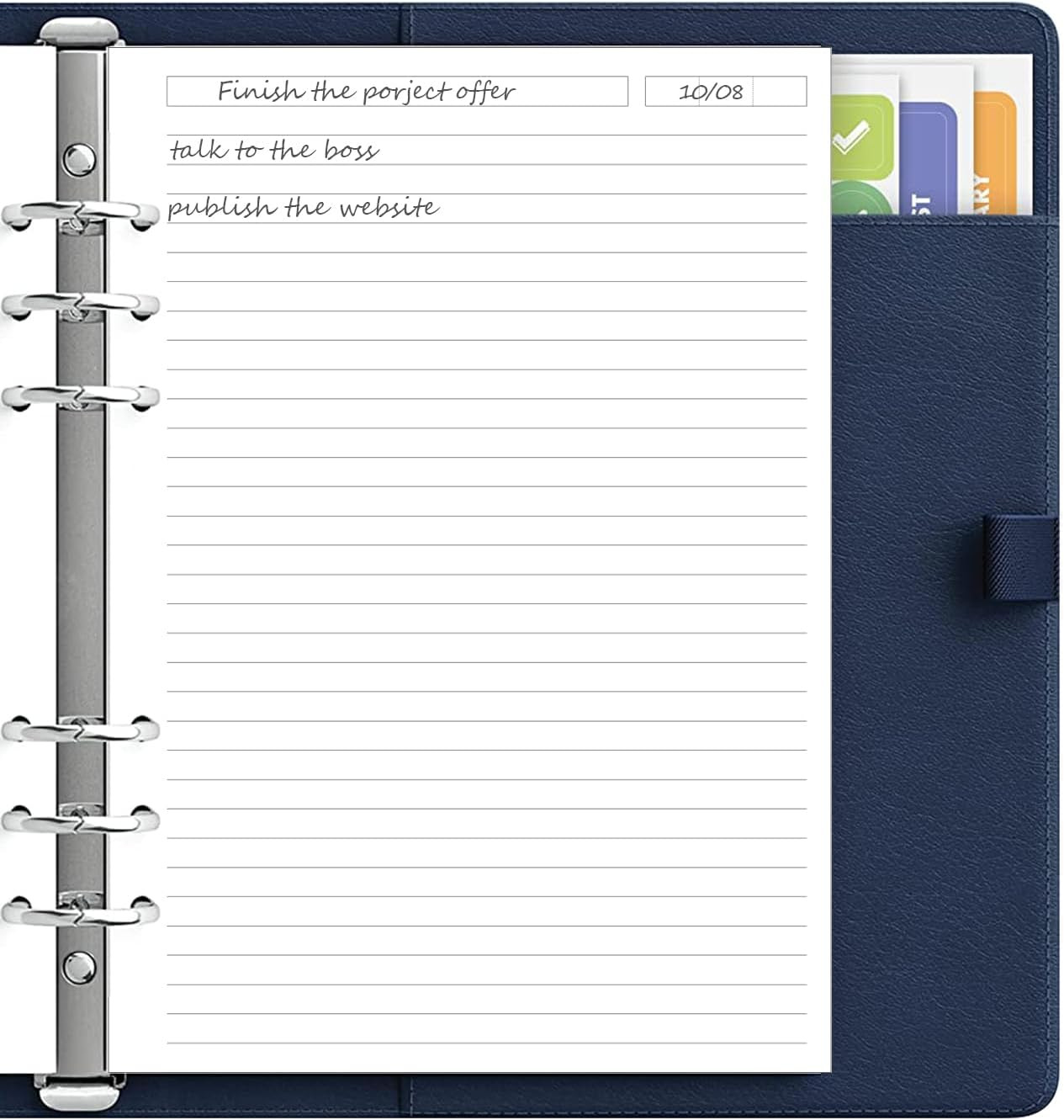 A5 Refill Paper – 6 Hole Planner Inserts for A5 Binder, 200 Pages 6 Ring Loose L