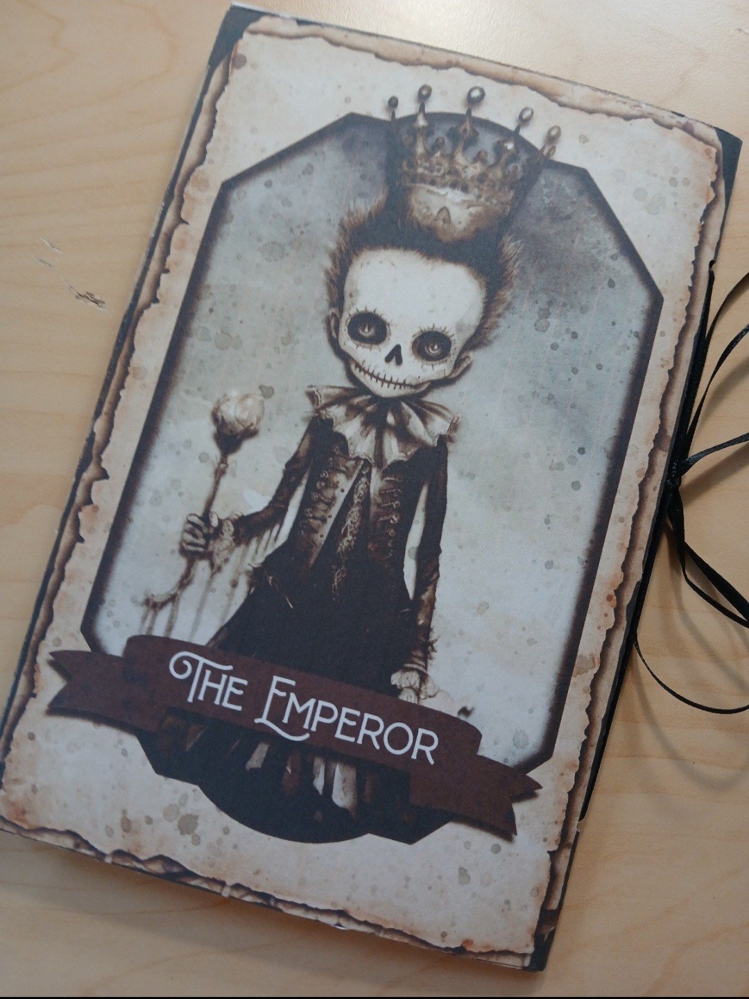 Junk Journal Booklet “SKELETON TAROT” Handmade Fortune Teller 5.5″x8.5″ 40pg