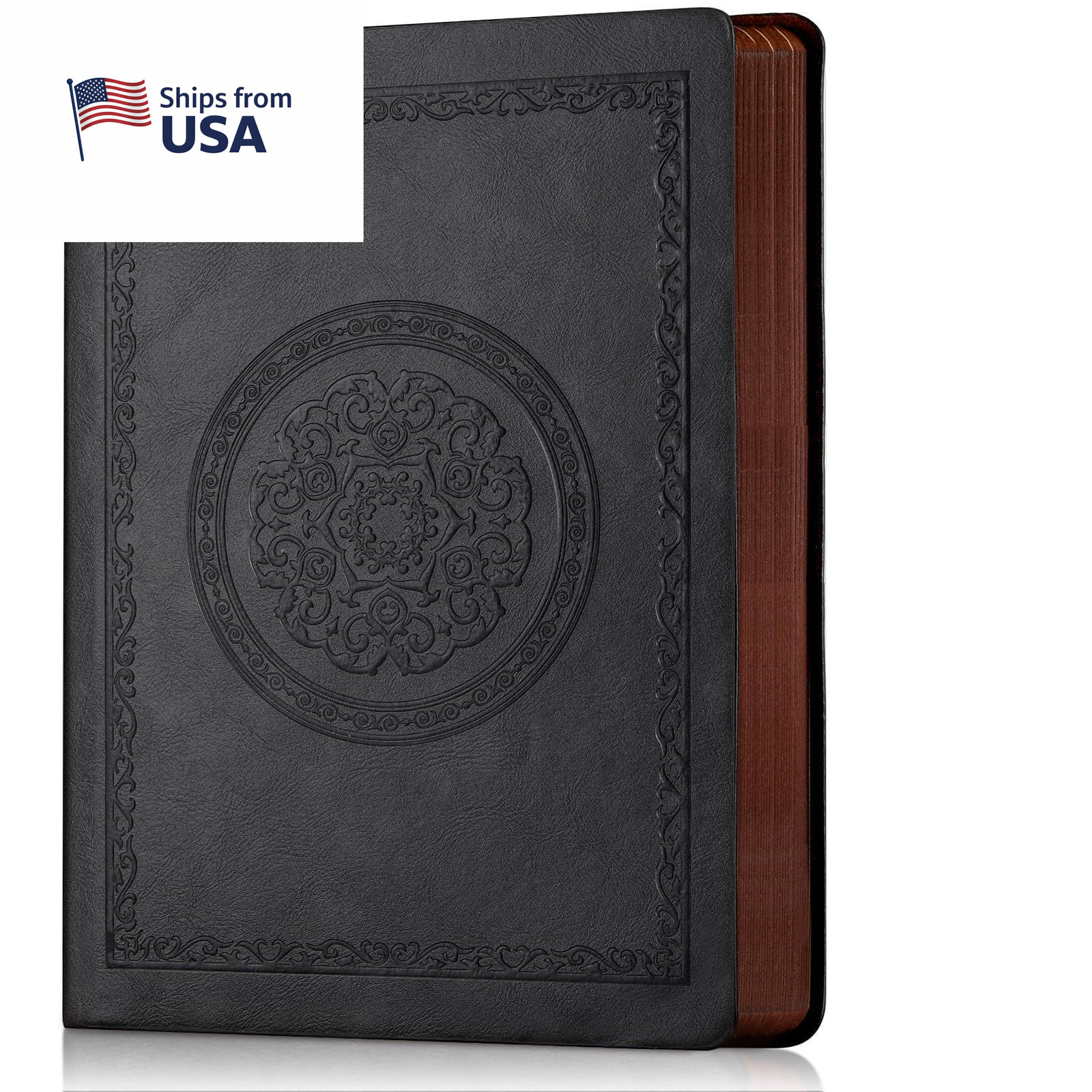 Fetinar Leather Vintage Journal Notebook,300 Pages,Leather Softcover Black