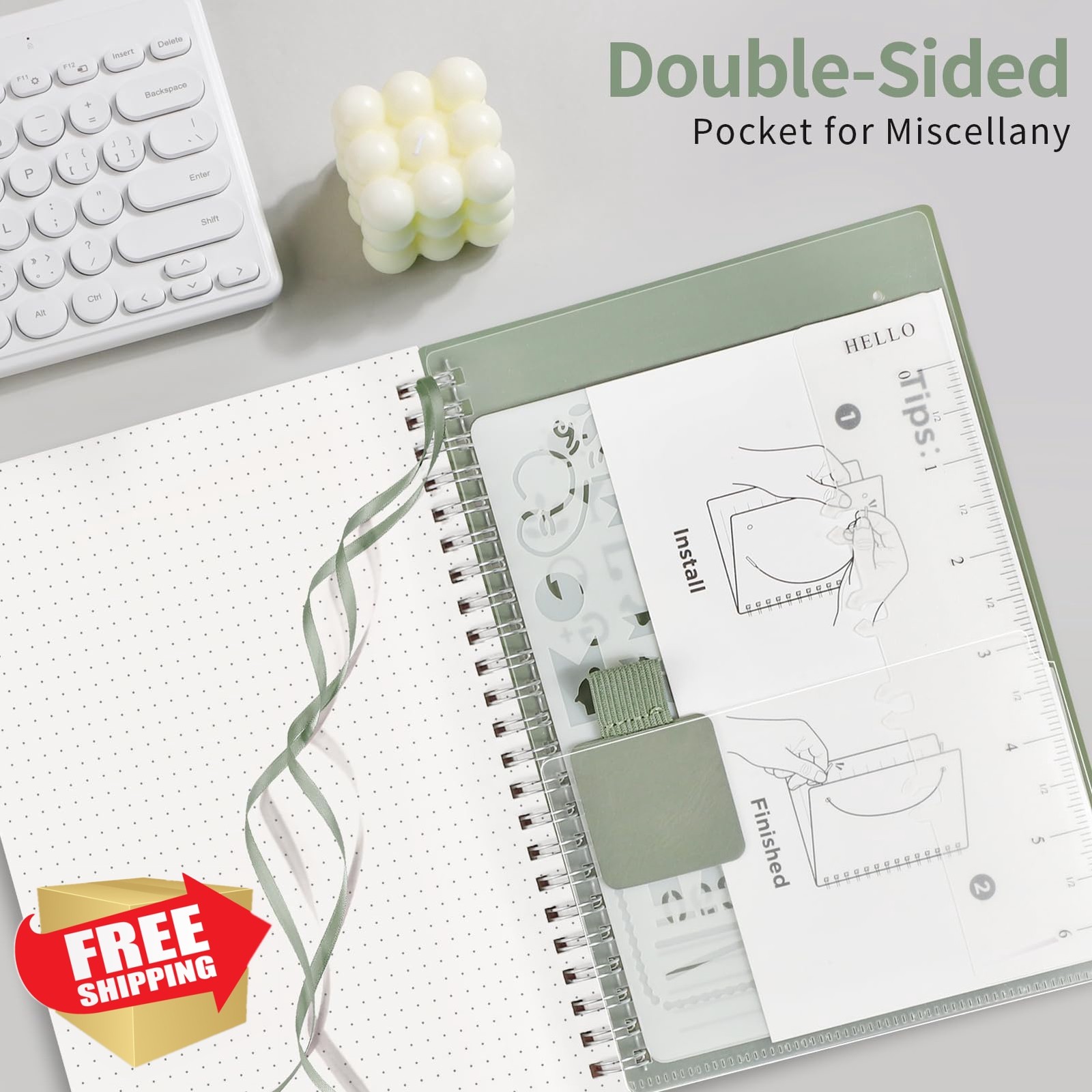 AHGXG Sage Green A5 Dotted Journal
