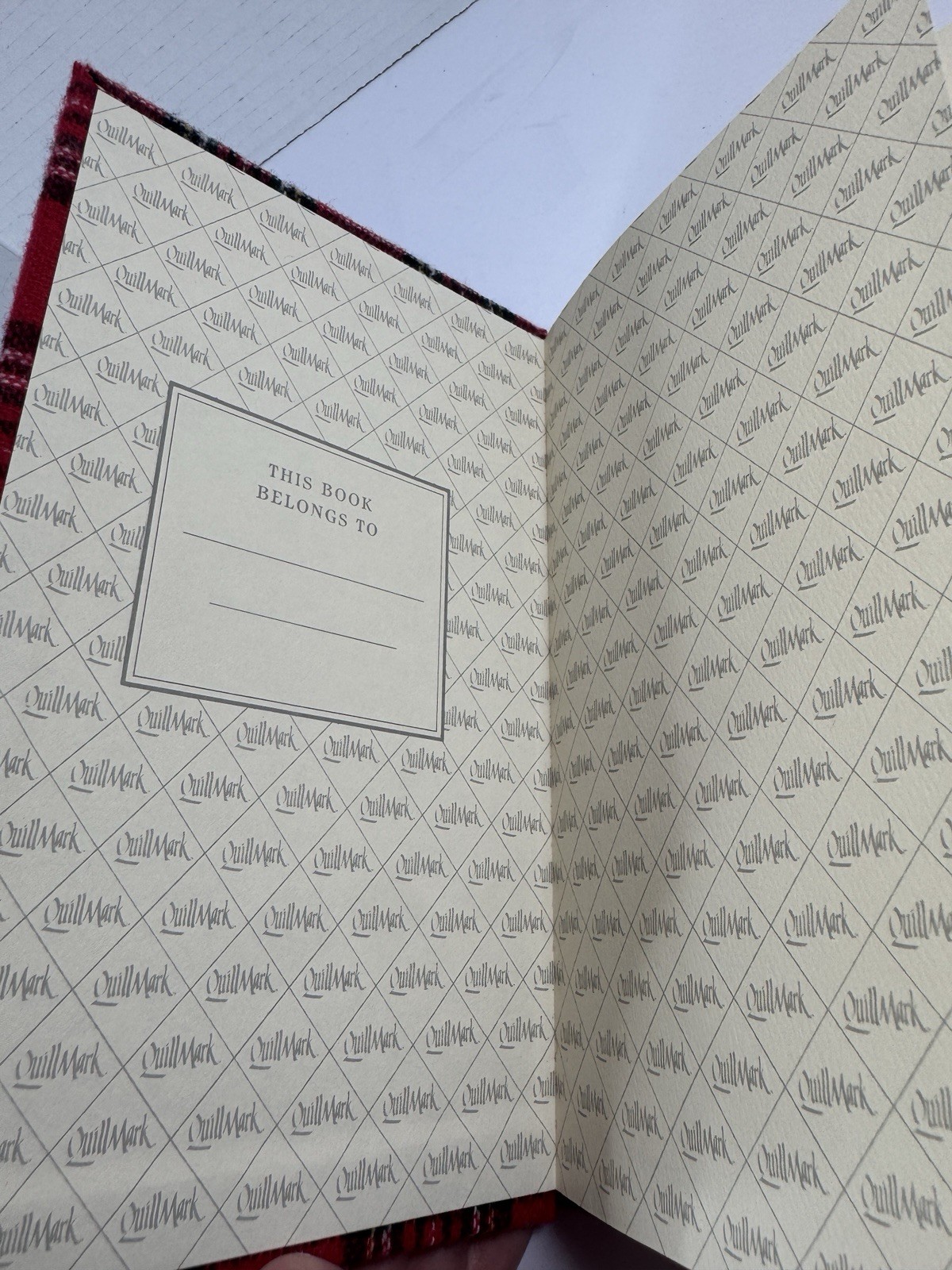 Vintage 1989 Red Plaid Flannel Quill Mark Journal USA Unused