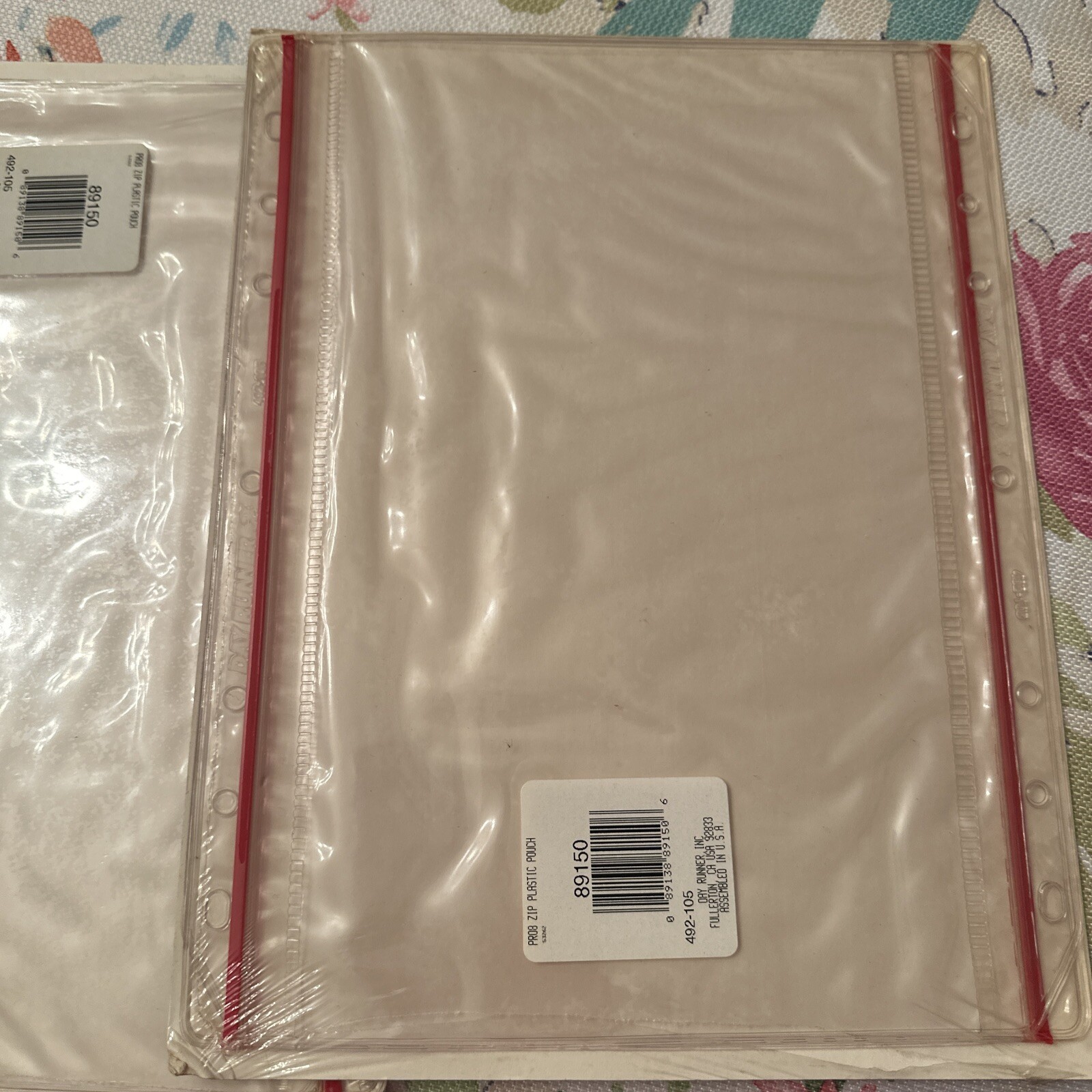 Day Runner Zip Pouch #8190 2 Per Pkg Page Size 8 1/2” X 11” New Lot Of 2