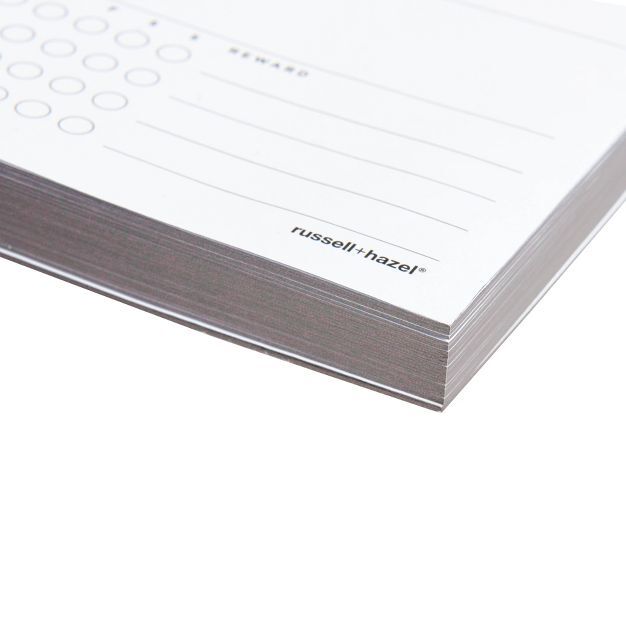 russell+hazel 7″ X 7″ weekly planning pad with goals tracker (104 sheets)