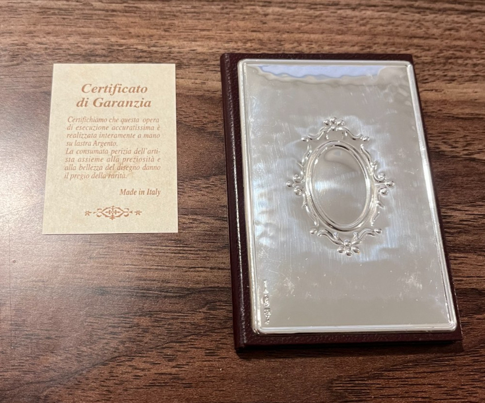 Vintage .925 Silver A-Z Telephone Italy Pocket Phonebook COA