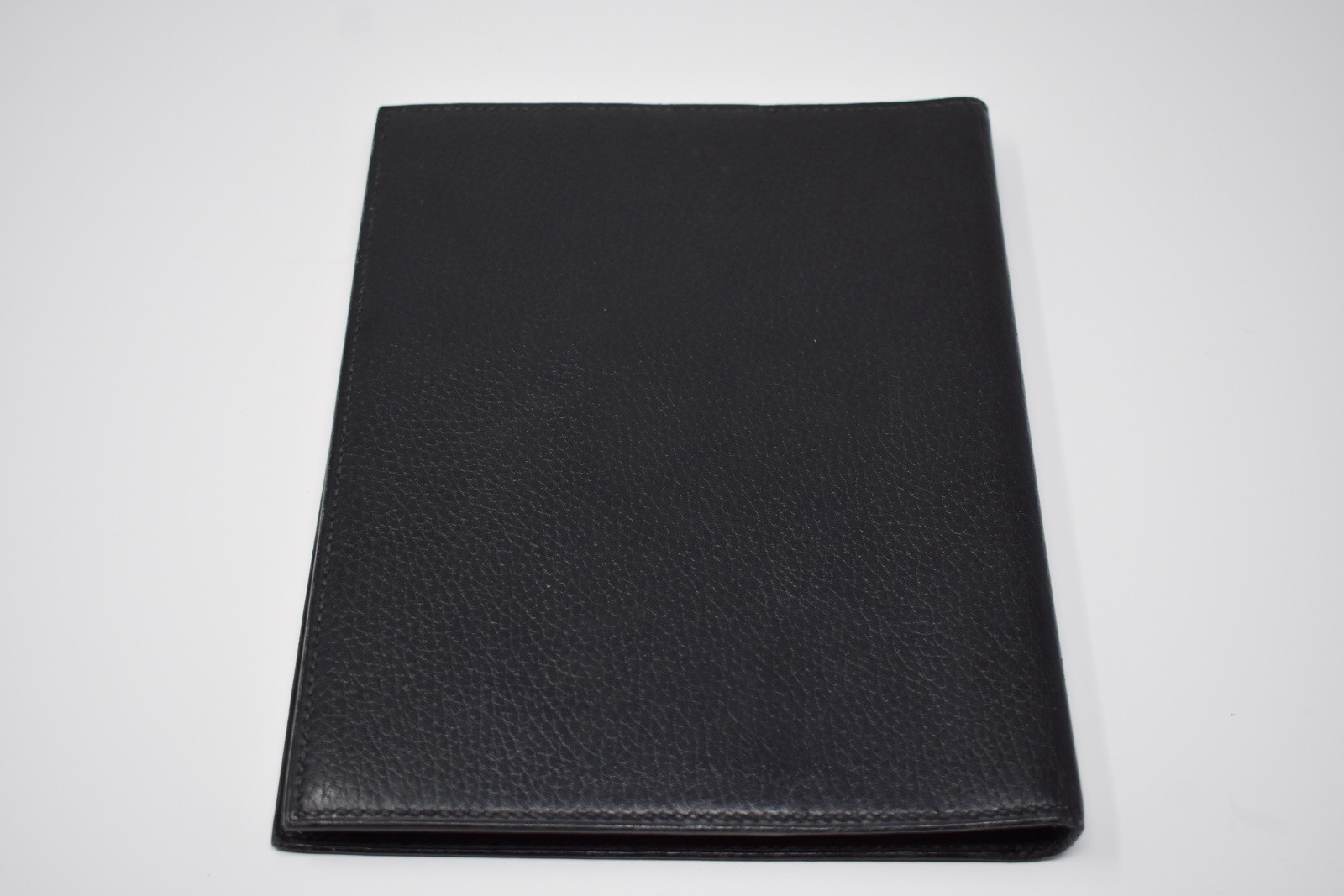 Hermes Vintage Black Calf Skin Leather Notebook/Agenda Holder