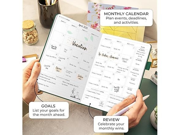 Clever Fox Daily Premium Planner & Goal Journal Forest Green A5 (5.8” x 8.3”)