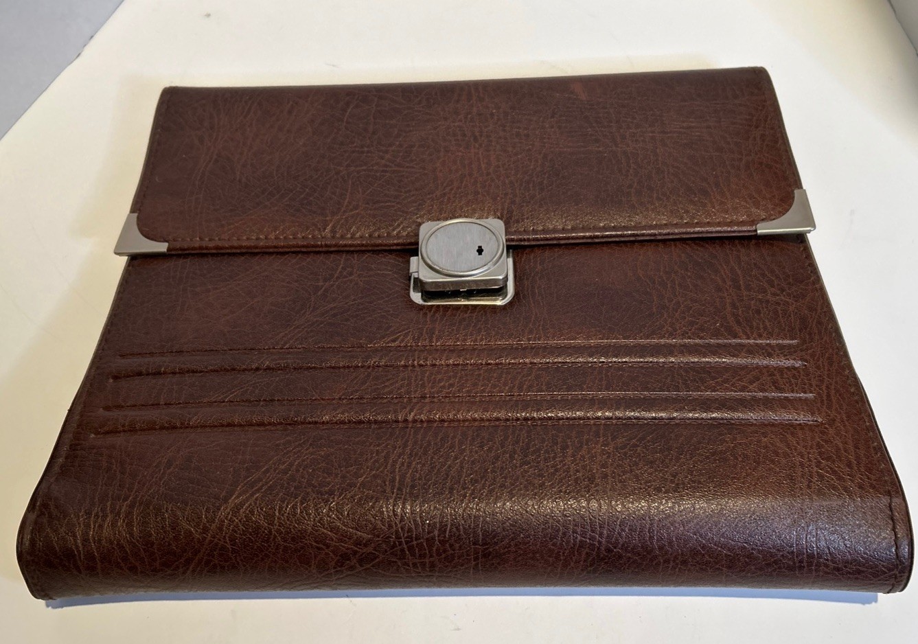 Vintage Krause Leather Portfolio Organizer Business Desktop Folio