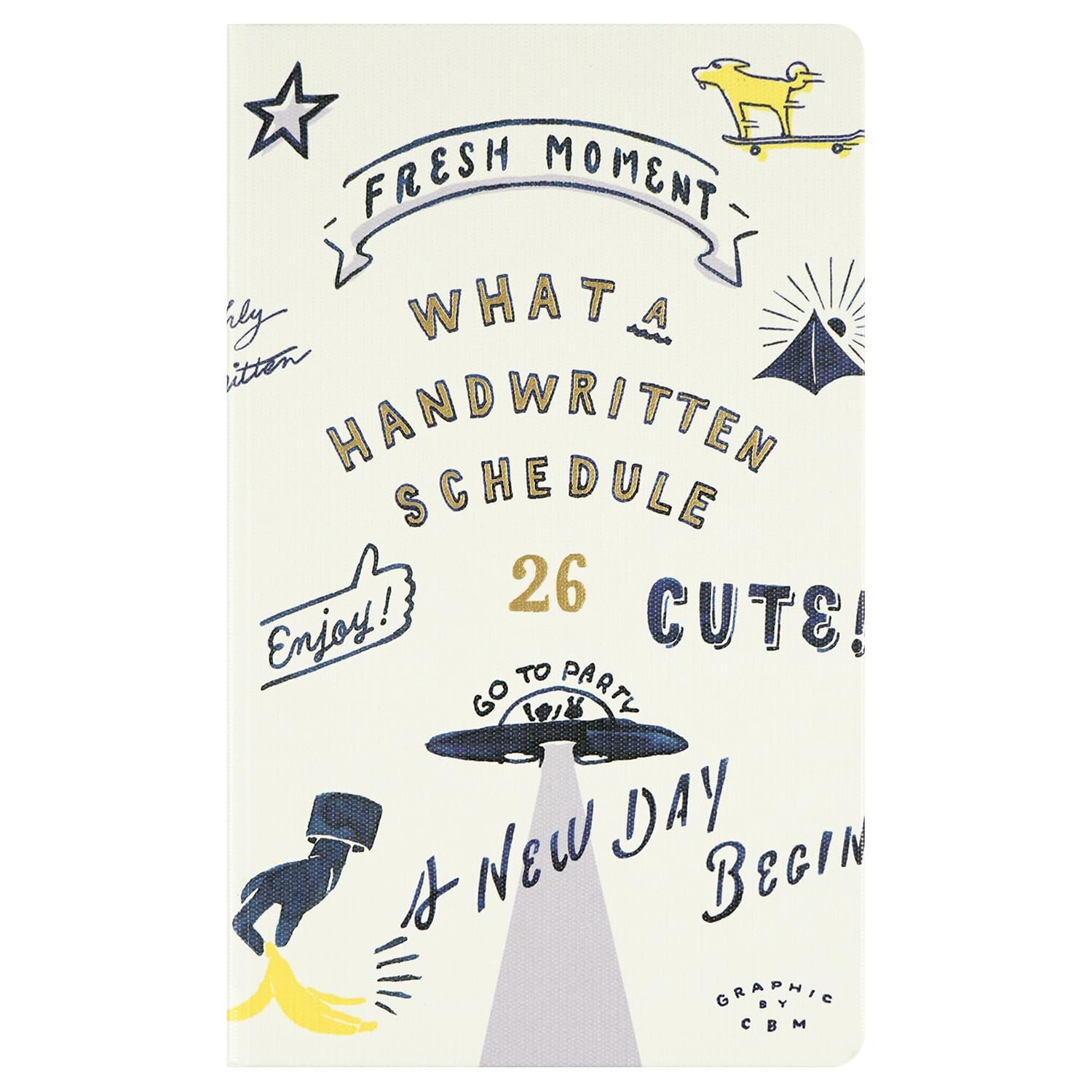 GreetingLife Chalk Boy Planner 2026 B6 Slim Hardcover White