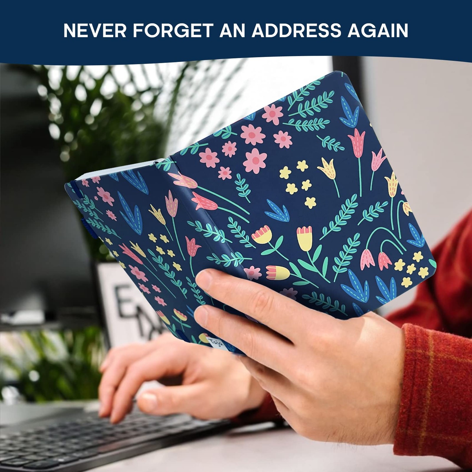 Taja Address Book with Alphabetical 158 pages, D. Spring Flower