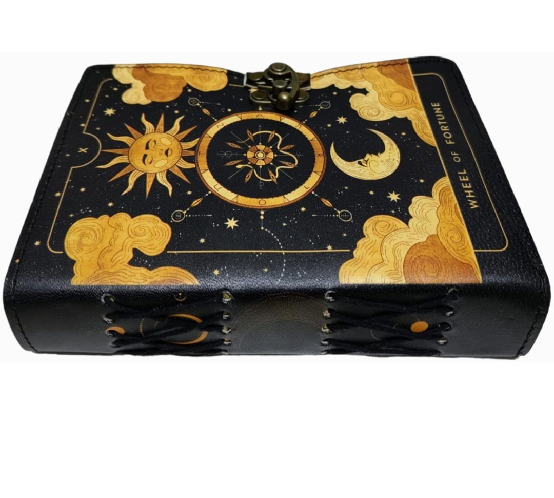6×4″ Handmade Embossed Leather Journal Book of Shadows Fortune Unlined Pages