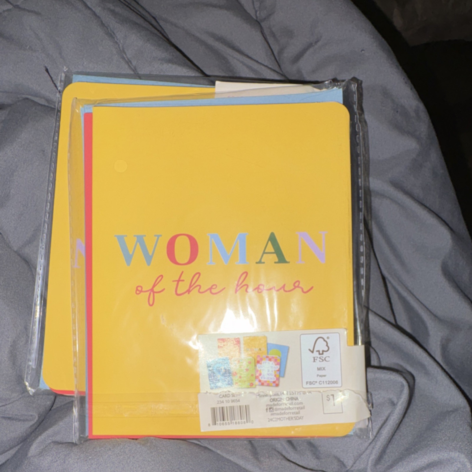 Card set of 5 WOMAN of the hour Planner Office Organizer Yellow Cover