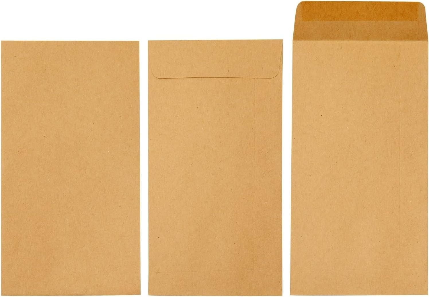 Versatile 100 Count Cash Envelopes – 3.5×6.5 Inch Brown – Self-Adhesive Security