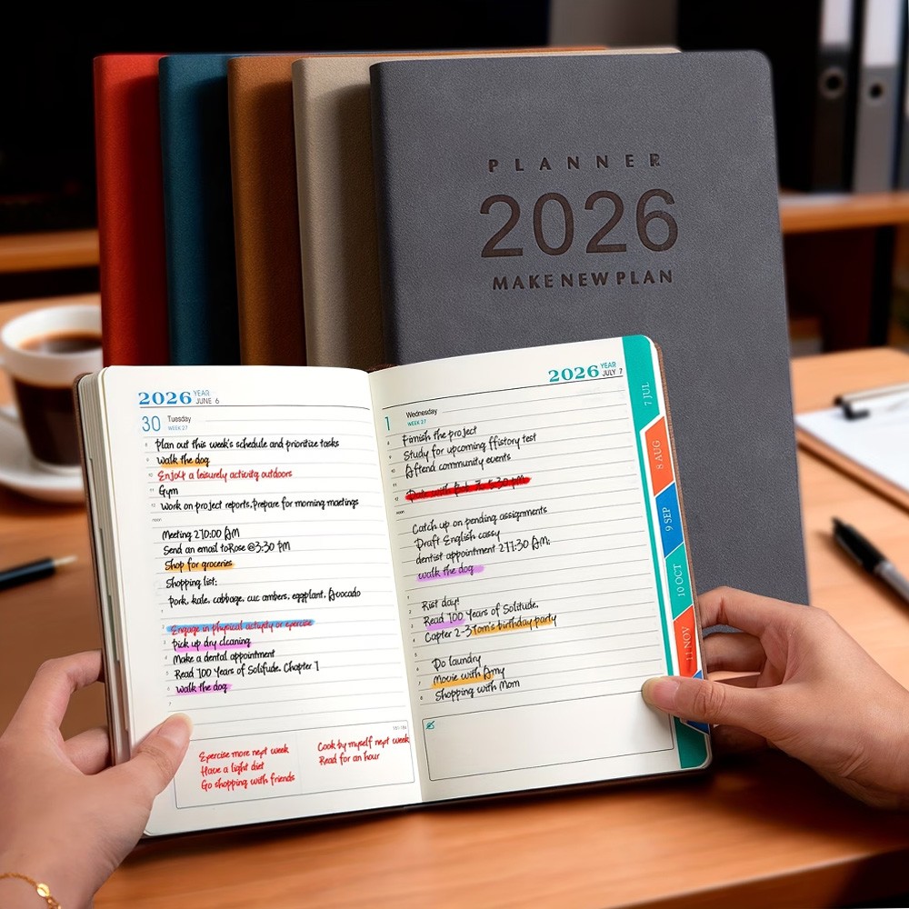 2026Daily Planner Notebook and Calendar Magazine Time Management Notebook,Diary