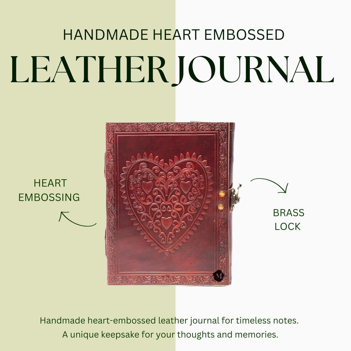 Handmade Leather Diary 6×8 Lined Paper Lock Journal Vintage Notebook|200 Pages|