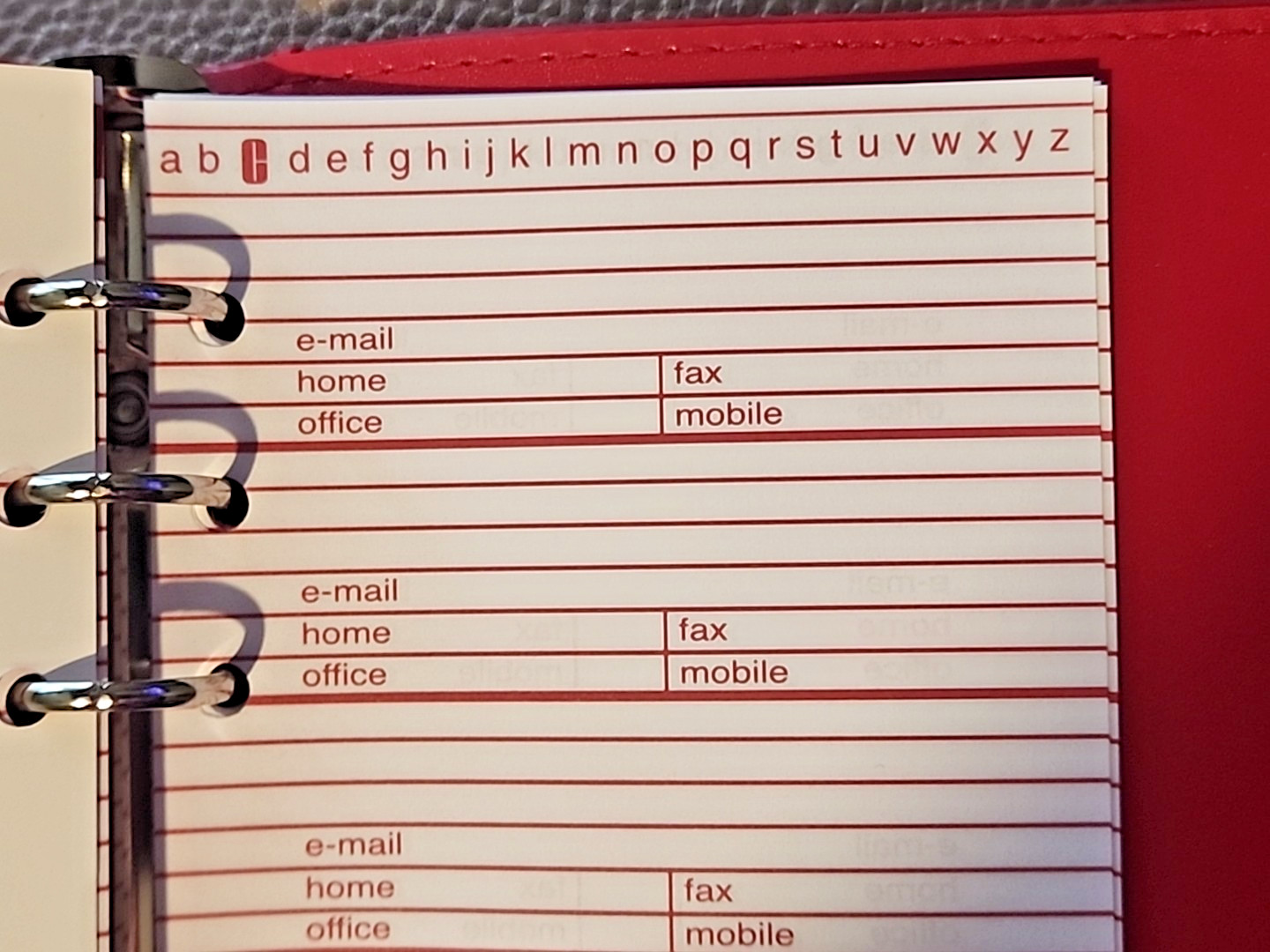 Vintage Clinique Planner Address Book Red Leather & Yellow Felt 5.5 x 7.75