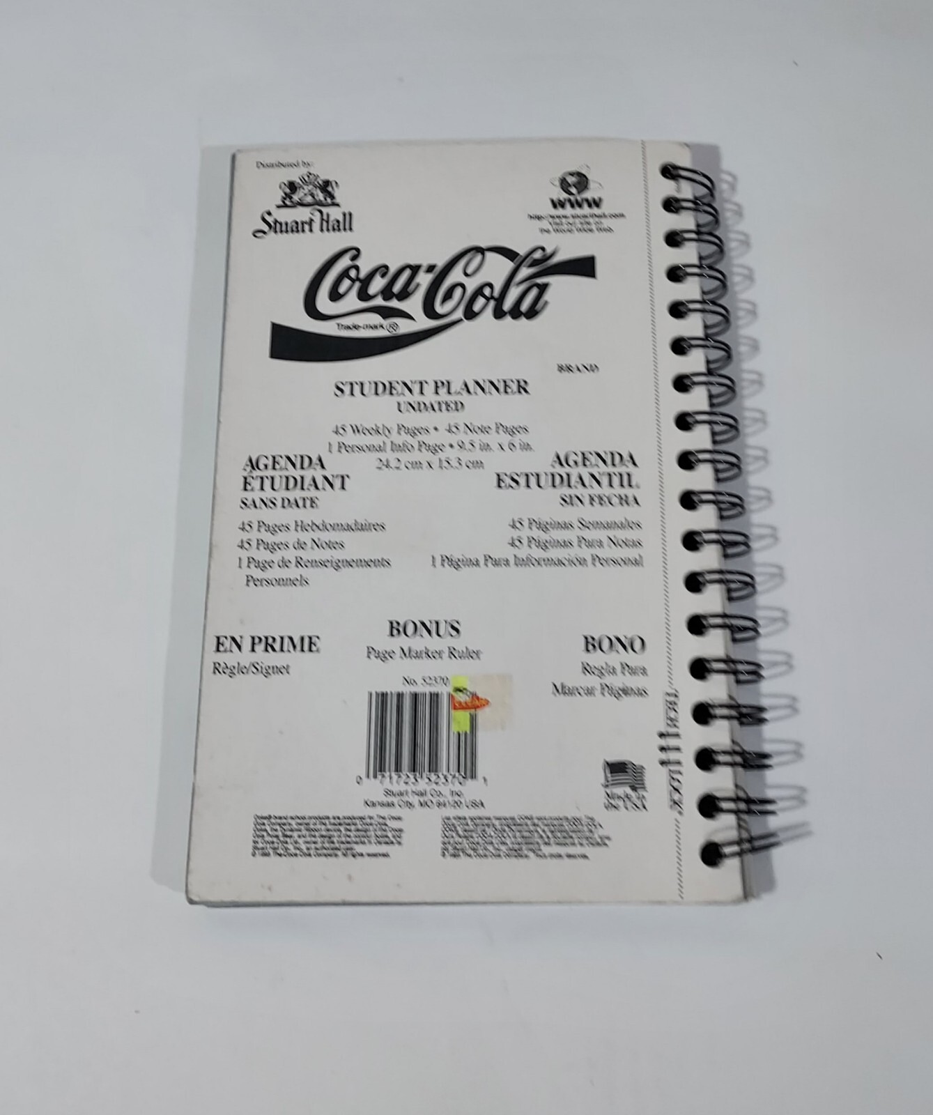 Coca-Cola Polar Bear 1995 Spiral Bound Student Planner 9.5″x6.5″