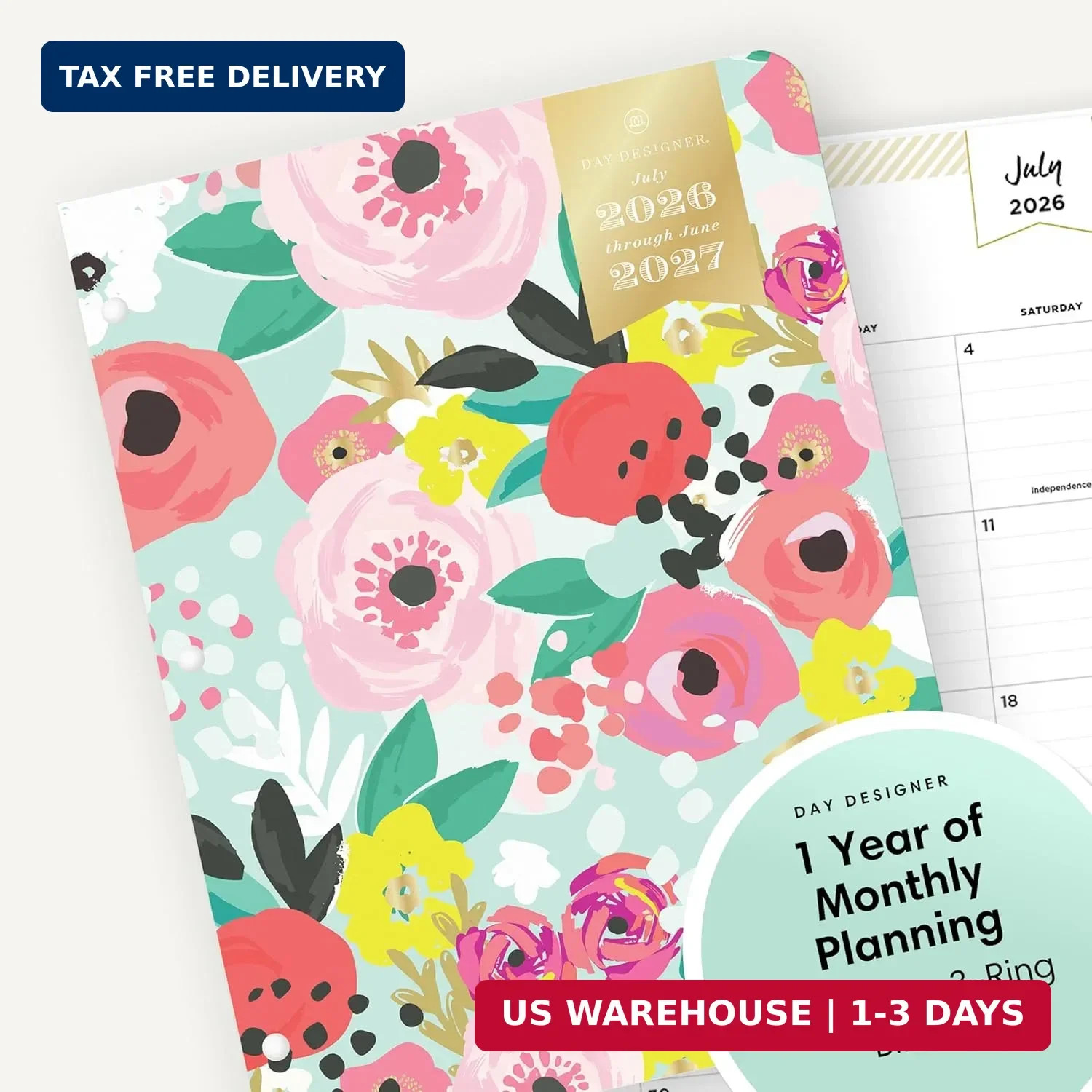 Blue Sky Day Designer 2026-2027 Monthly Academic Year Planner Calendar, July 202
