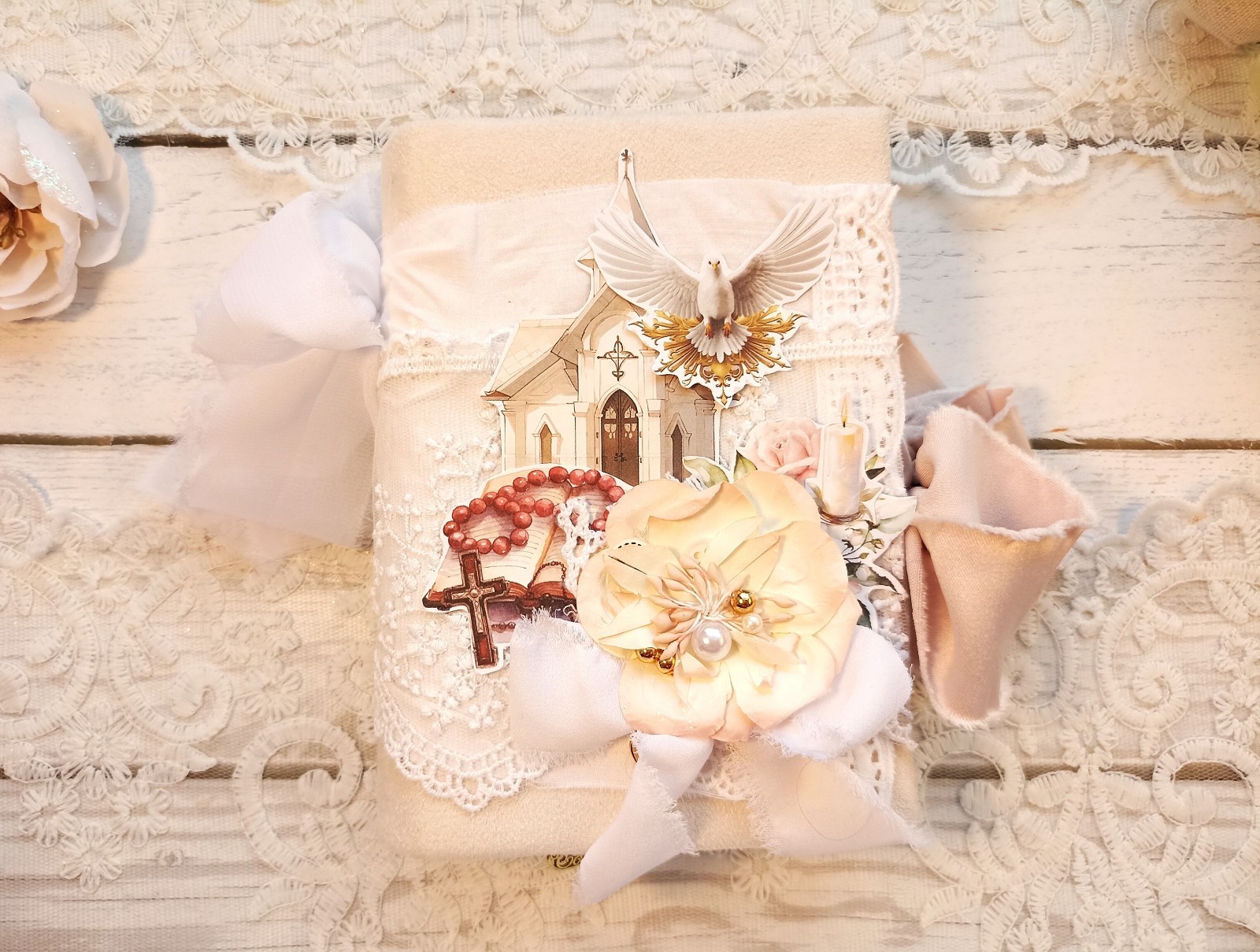 CLEARENCE junk journal handmade blank Prayer Christian notebook 6×5 in 200 pgs