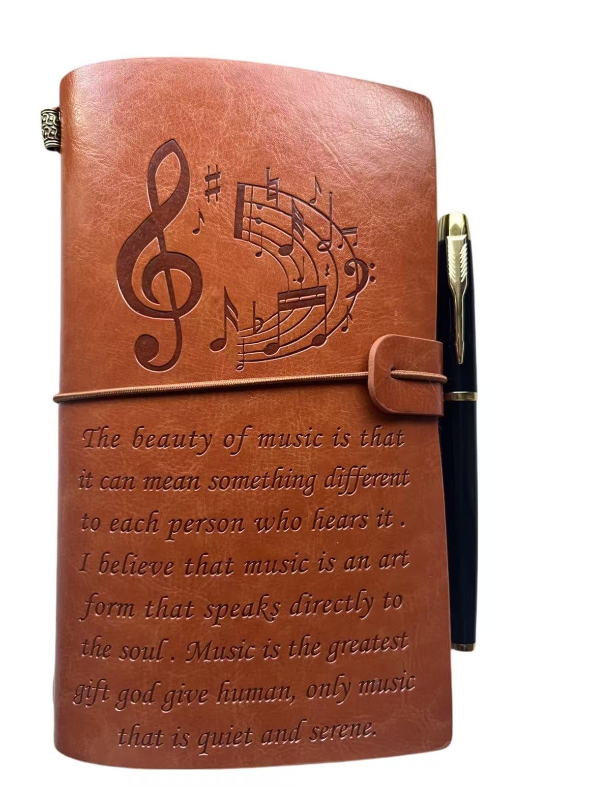 Leather Bound Musician Journal – Unique Music Notebook for Brown