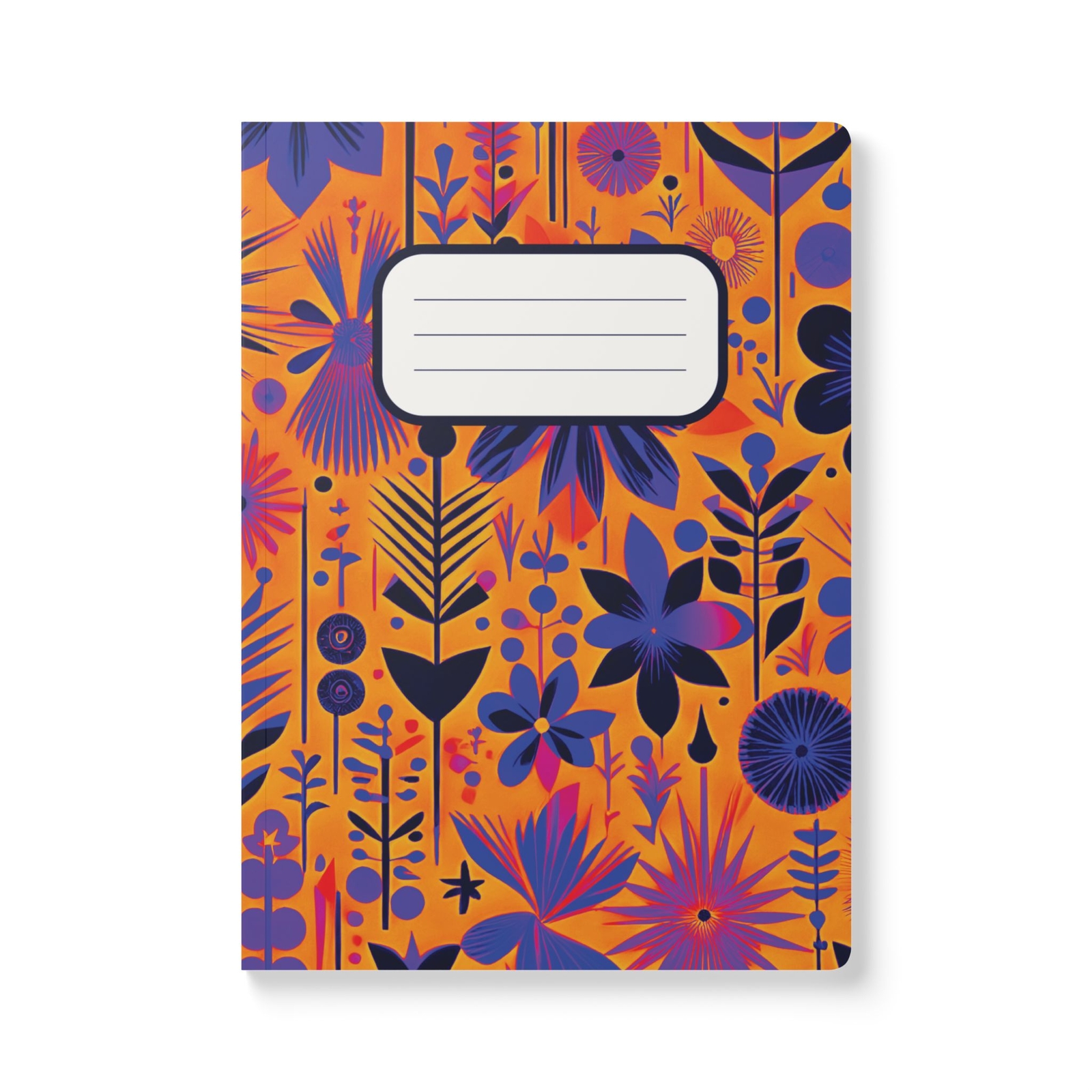 Retro Floral Journal Notebook Vintage Scandinavian MCM Writers Students Artists
