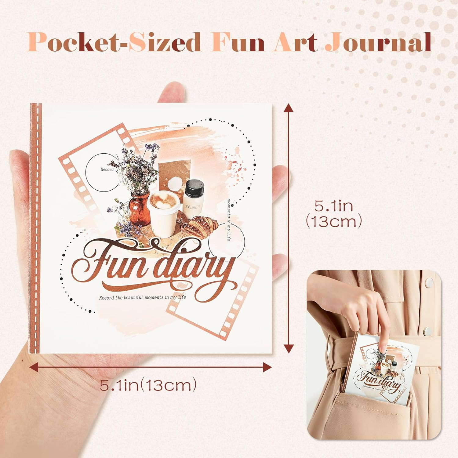 Creative Art Journal Notebook with 28 Interesting Concept Templates Pages and 8