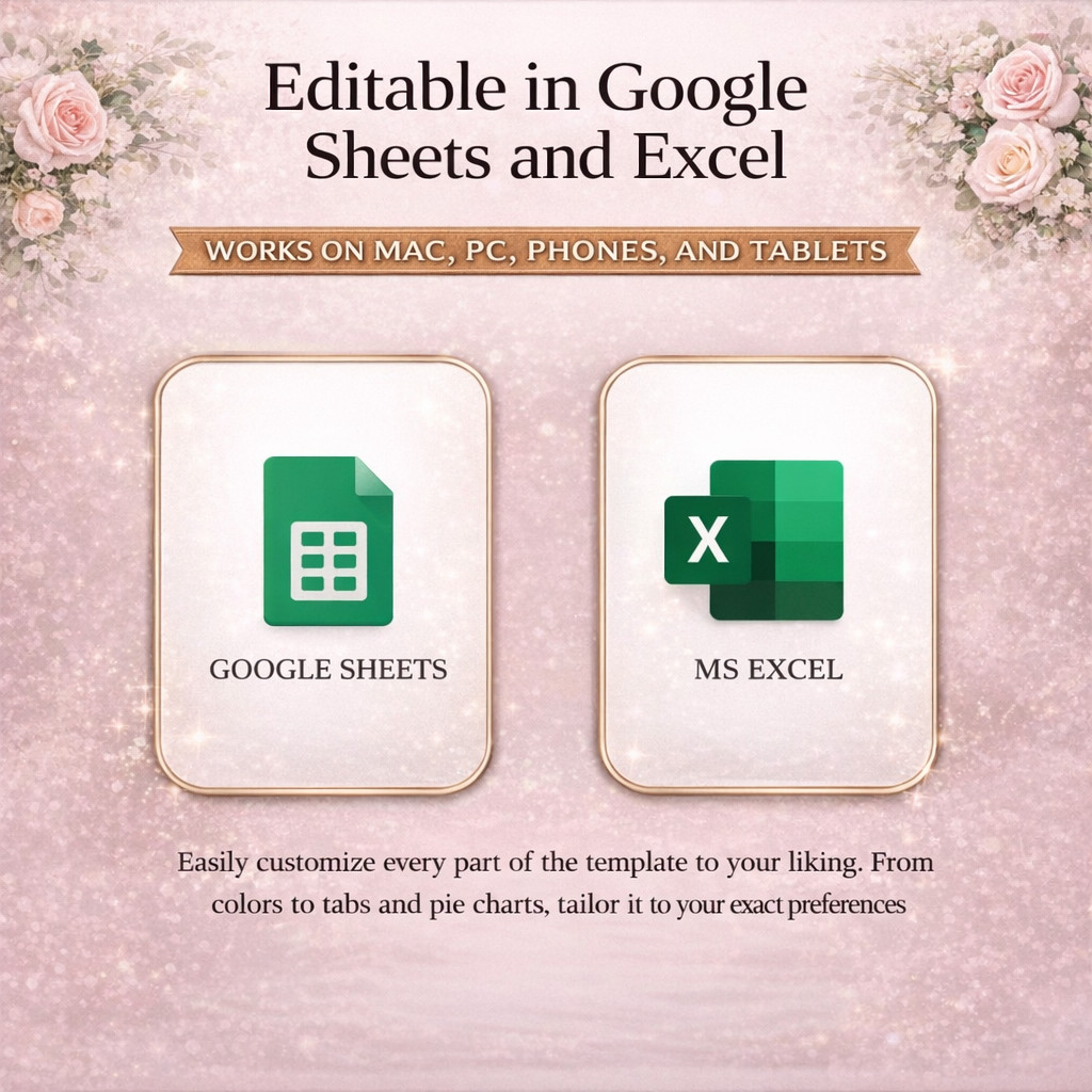 Wedding Planner Spreadsheet Template Budget & Guest List Tracker Excel Sheets