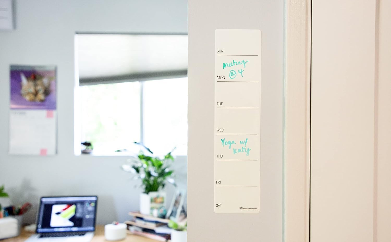 3.5 X 14 Inch Frameless Peel and Stick Dry Erase Weekly Planner for Office, Home