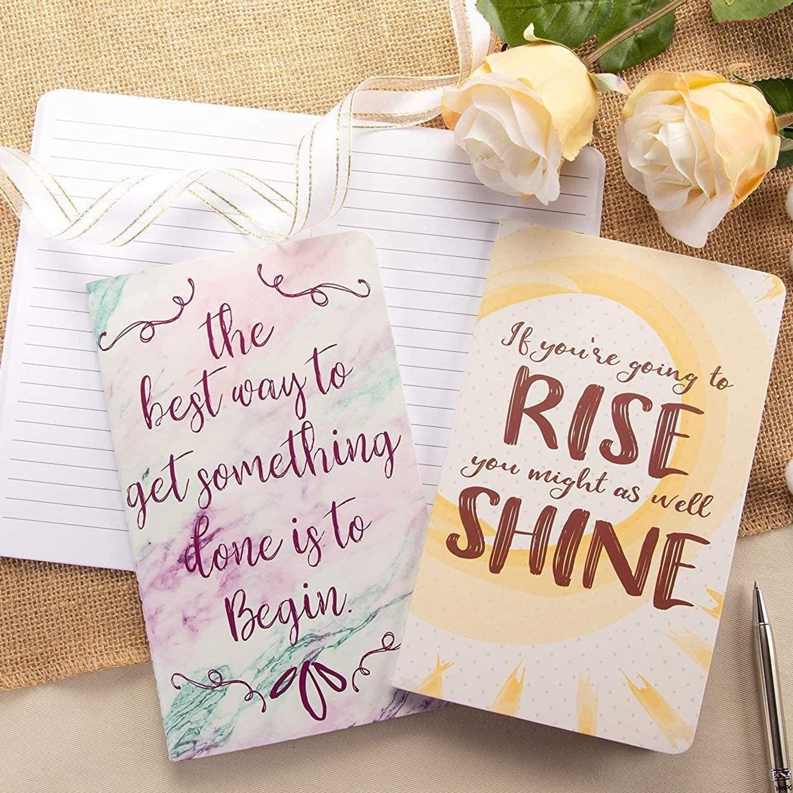 8 Pack Inspirational Notebooks with Motivational 20.3 x 12.4 cm, Multicolored