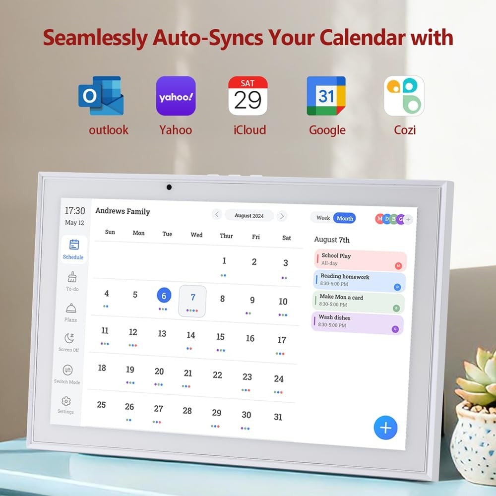 Digital Calendar 10.1 Inch Smart Electronic Planner, IPS Touch Screen, 32GB,