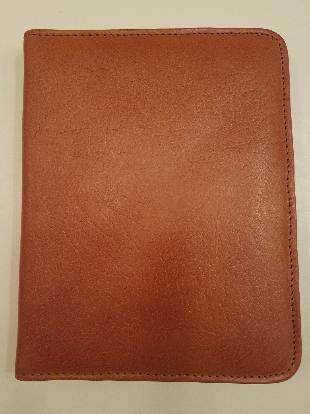 40’s 50s TAN COWHIDE LEATHER PLANNER AGENDA MADE IN ENGLAND CHECKBOOK ZIP AROUND