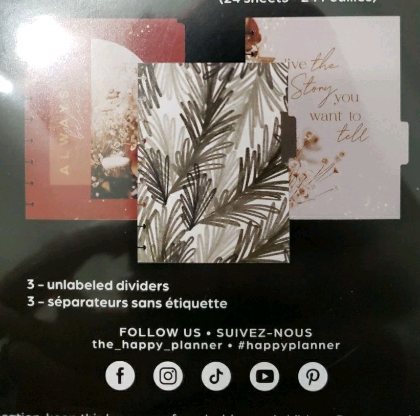 Happy Planner Undated Daily Calendar Extension 3 Months Dried Florals 282 pcs