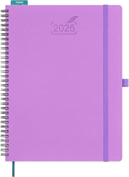 BEZEND 2026 Weekly Monthly Planner 8.5×11 Lavender PU Leather Softcover