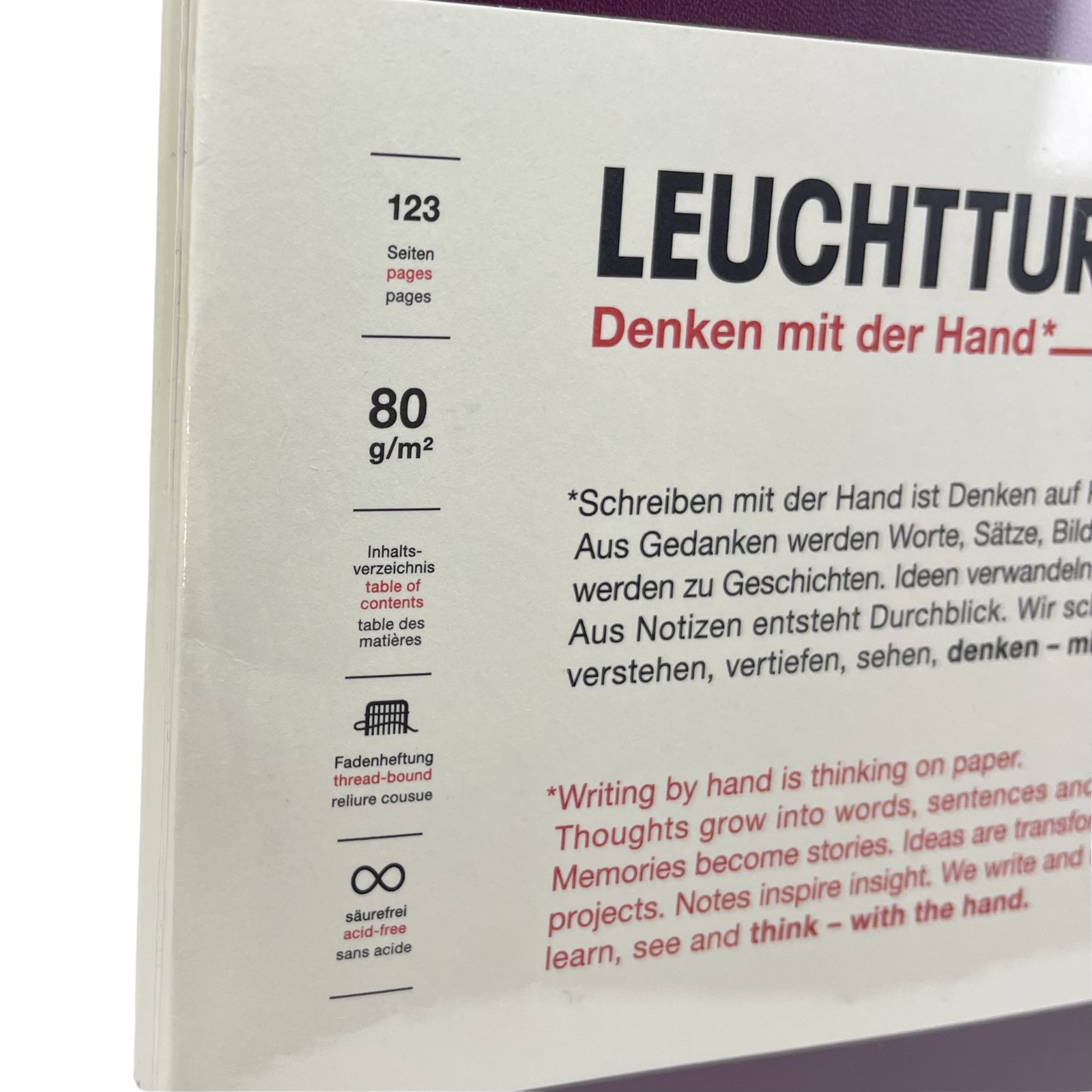 Leuchtturm 1917 B5 Plain Softcover Notebook Port Red New Journal