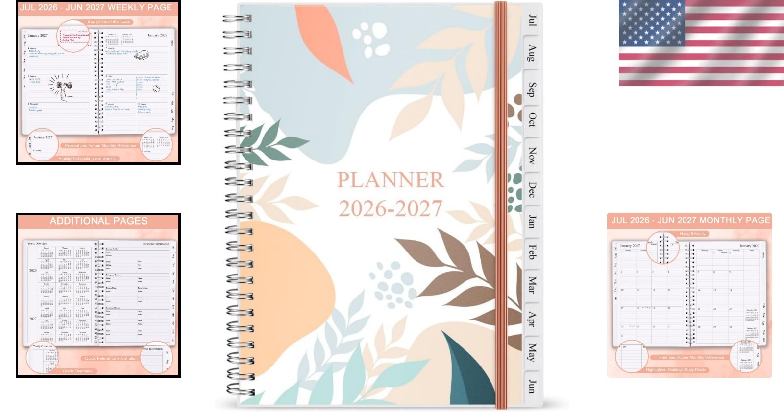 Durable 2026-2027 Planner with Flexible Cover – Ideal for Schedule Organization