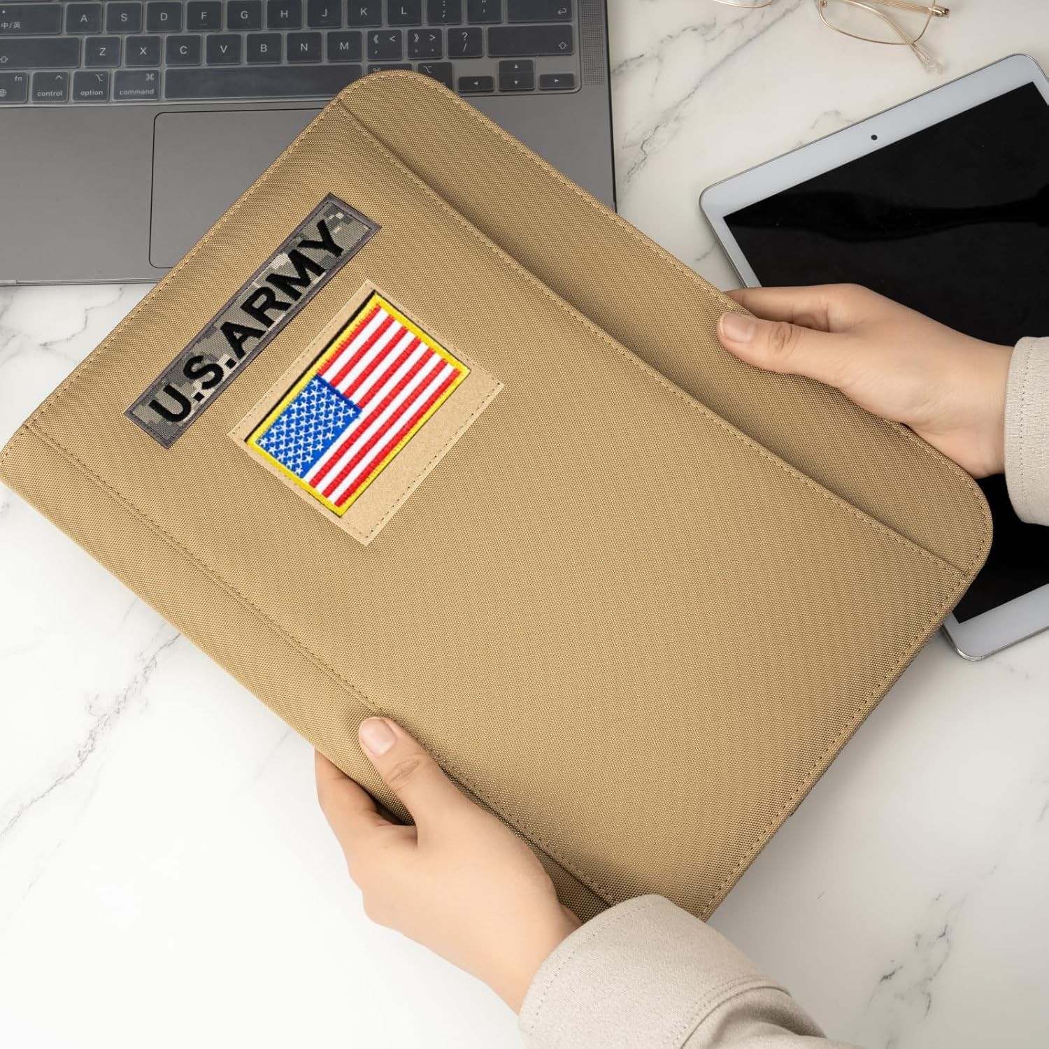 Military Zippered Padfolio & Tactical Notebook Cover W/ Legal Pad A4 Folder