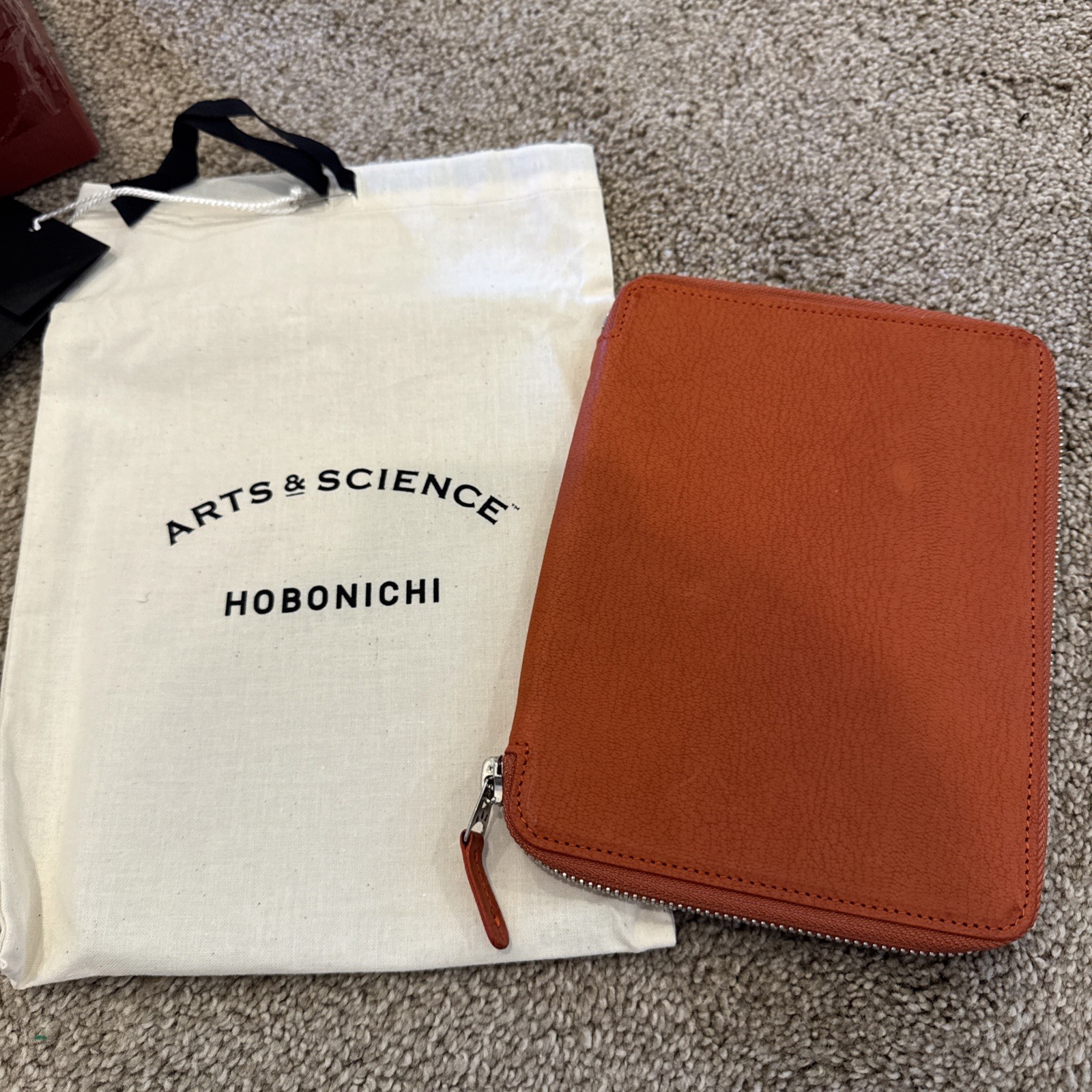 hobonichi a6 cover leather Arts&Science Wax Goat (Scarlet) A6 Original Size