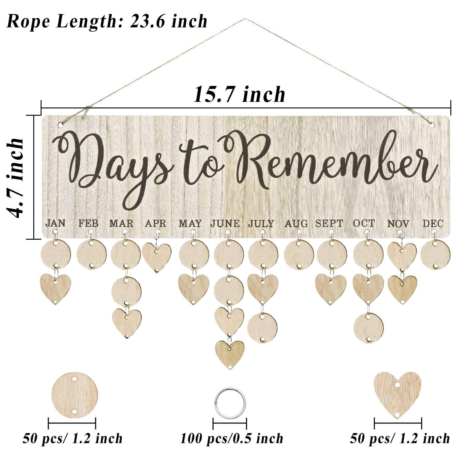 Family Birthday Board DIY Wooden Calendar Wall Hanging Reminder DTR