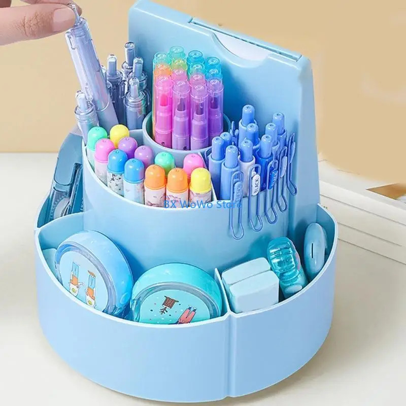 2in1 Rotating Chore Chart Board Checklist Desk Organizer Pen Holder Stationery