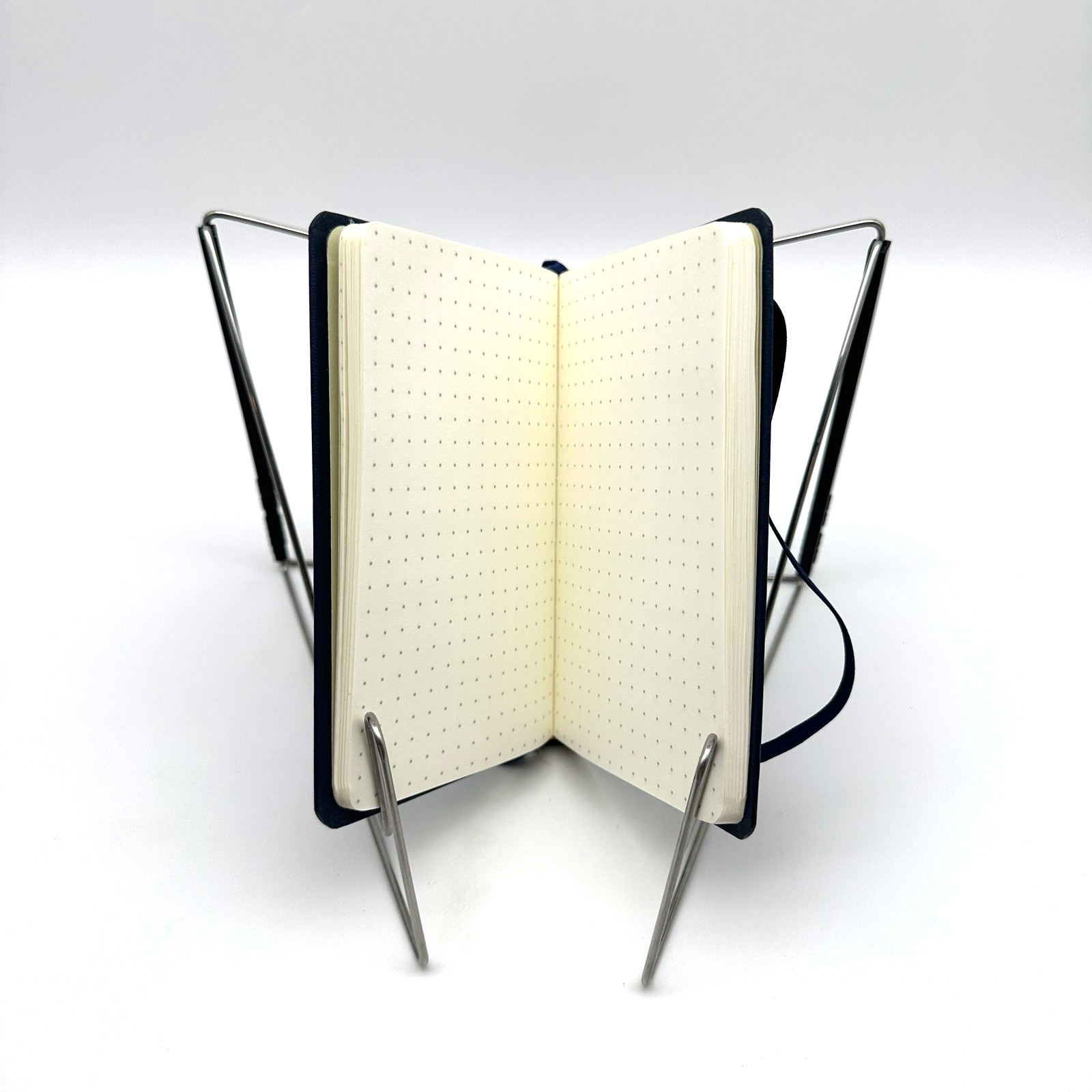 TOP FLIGHT Navy Blue Dot Grid Notebook Journal Hardcover Elastic Closure Ribbon